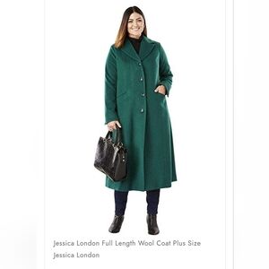 Jessica London Green Wool Coat